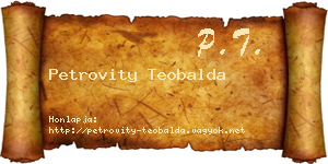 Petrovity Teobalda névjegykártya